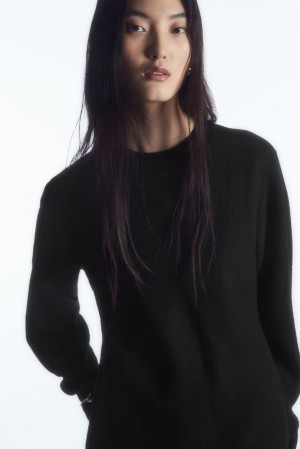 COS Boiled Merino Wool Sweater Women's Tops Black | NB37-T8EG