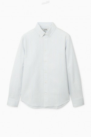 COS Button-Down Collar Oxford Shirt Men's Shirts White | II51-G6OG