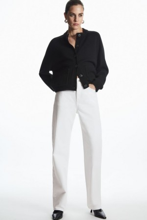 COS Column Jeans - Straight Women's Trousers White | ZQ33-V0ZG