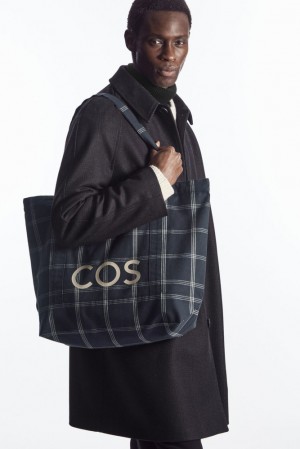 COS Cos Utility Tote - Canvas Men's Bags & Wallets Dark Grey | GI60-C3RN