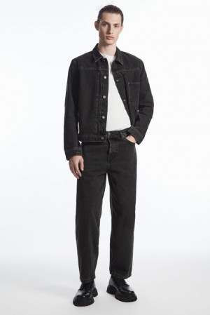 COS Dome Jeans - Straight/Ankle Length Men's Trousers Black | VR83-G7PO