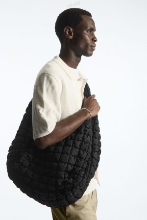 COS Oversized Quilted Crossbody Women's Bags Black | EK65-Q0KM