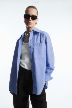 COS Oversized Tailored Shirt Women's Shirts & Blouses White | HU00-F6IC