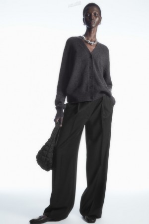 COS Pure Cashmere Cardigan Women's Sweaters & Cardigans Black | IB79-T2ER