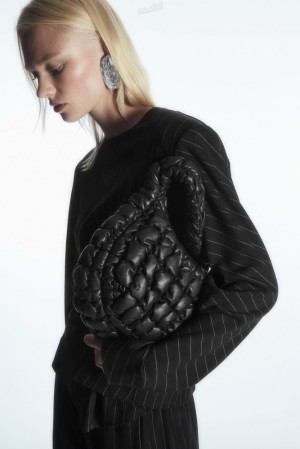 COS Quilted Mini Bag - Leather Women's Bags Black | GW58-Y3RF