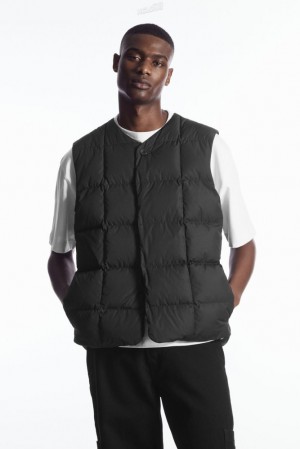 COS Quilted Padded Liner Vest Men's Coats & Jackets Black | TI32-W3GQ