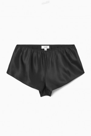 COS Silk-Satin Shorts Women's Pants Black | XT65-P4KR