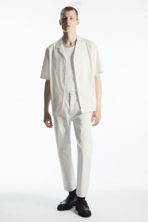 COS Skim Jeans - Straight/Cropped Men's Trousers Cream | TY59-M0VU