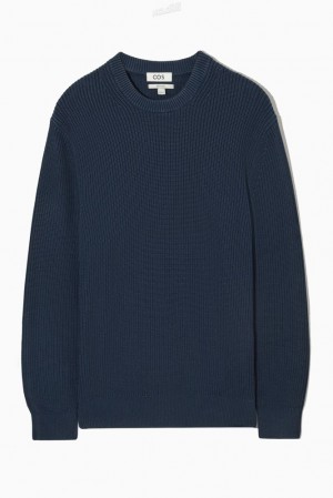 COS Stone-Washed Knitted Sweater Men's Sweaters & Cardigans Stone | AM02-A8IL