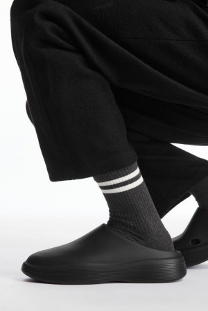 COS Striped Sports Socks Men's Socks Charcoal MéLange / White | NZ27-L7XK