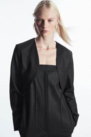 COS Tailored Cropped Bolero Jacket Women's Coats & Jackets Black | JN47-R6HJ