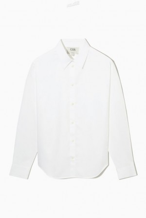 COS Tailored Poplin Shirt - Regular Men's Shirts White | CH91-C2JC