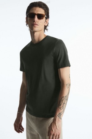 COS The Extra Fine T-Shirt Men's T-shirts Black | EI86-V8PX