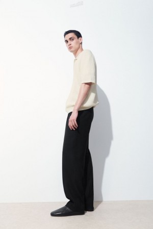 COS The Tailored Straight-Leg Trousers Men's Pants Black | JQ57-C2BV