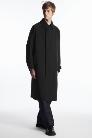 COS Utility Trench Coat Men's Coats & Jackets Black | WX43-U6NI