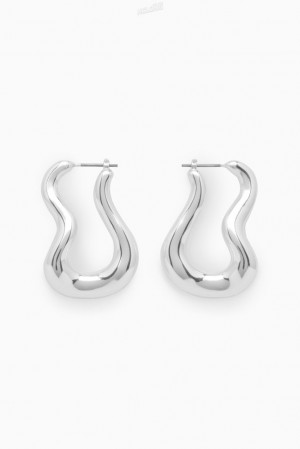 COS Wavy Hoop Earrings Women's Jewelry & Jewellery Gold | QI07-B9IH