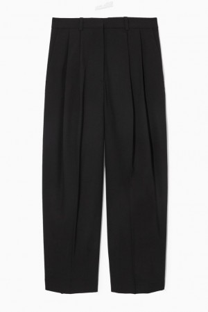 COS Wide-Leg Tailored Wool Pants Women's Pants Navy | HS25-P8OY