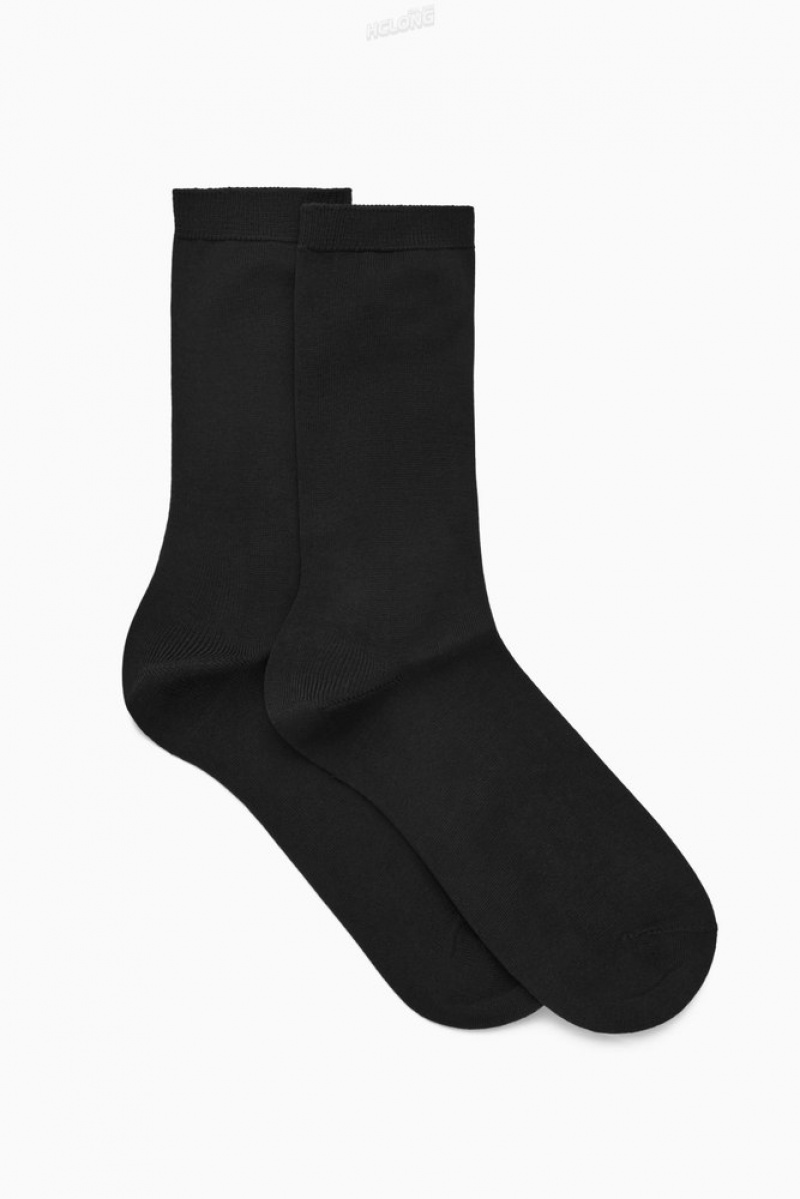 COS 2-Pack Mercerized Cotton Socks Women's Socks Black | KQ53-O1LK