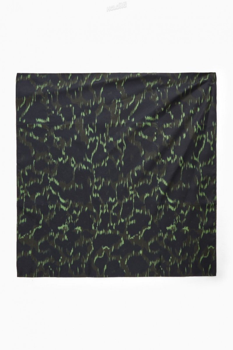 COS Animal-Print Silk Neck Scarf Men's Scarves Grey / Animal Print | KA09-E6JN