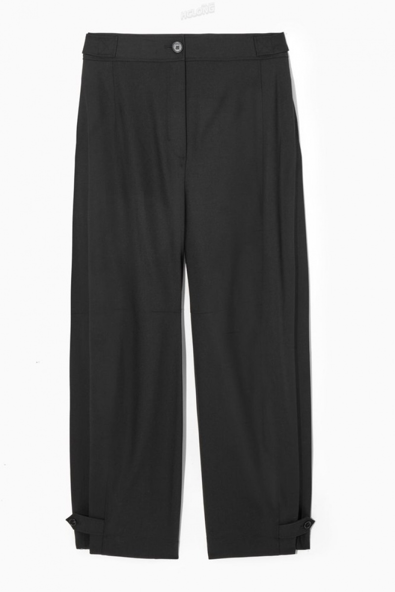 COS Barrel-Leg Utility Pants Women's Pants Black | NN65-I5AM