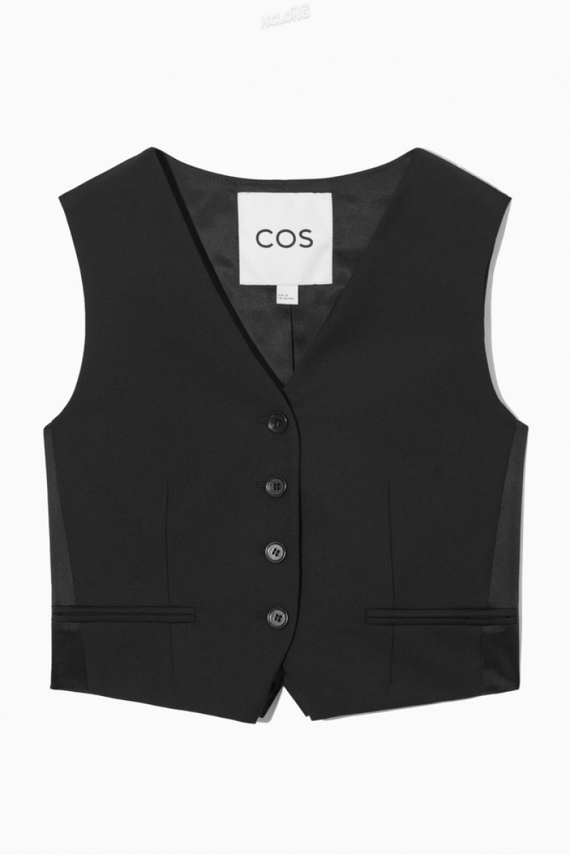 COS Belted Wool Vest Women's Blazers & Tailoring Black | HZ52-J3BH