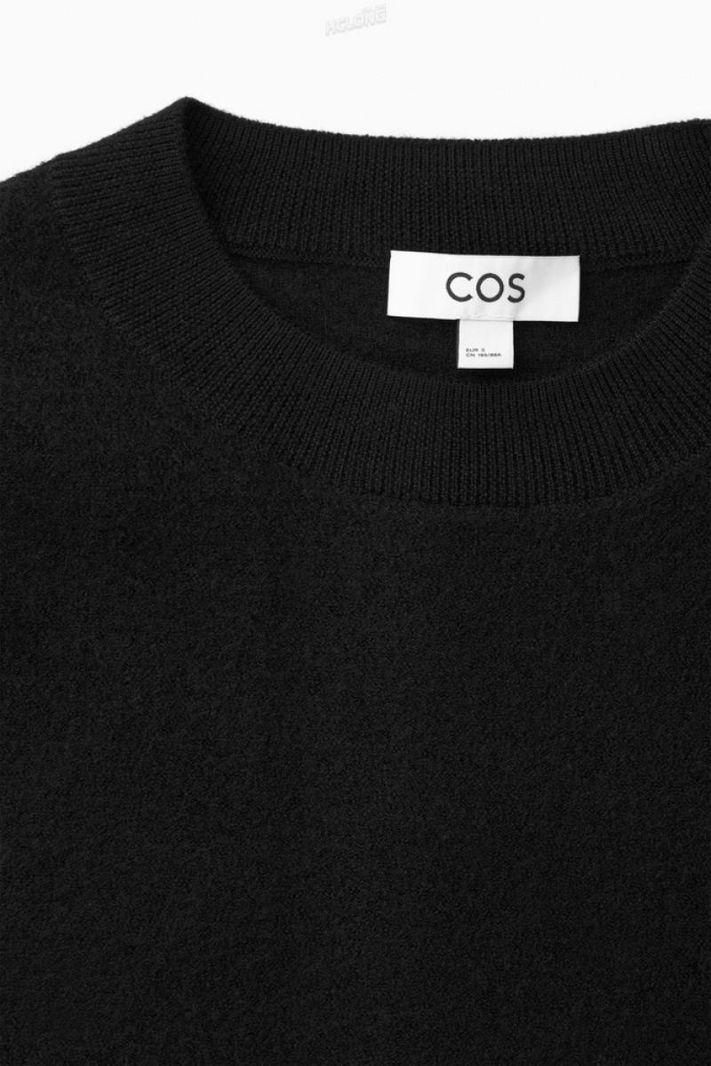 COS Boiled Merino Wool Jumper Women's Tops Dark Navy | PI79-O3LC