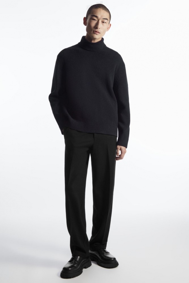 COS Bouclé-Knit Roll-Neck Jumper Men's Knitwear Stone | FO60-Z1YX