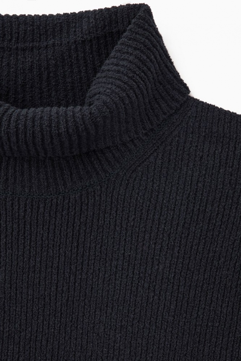 COS Bouclé-Knit Roll-Neck Jumper Men's Knitwear Stone | FO60-Z1YX