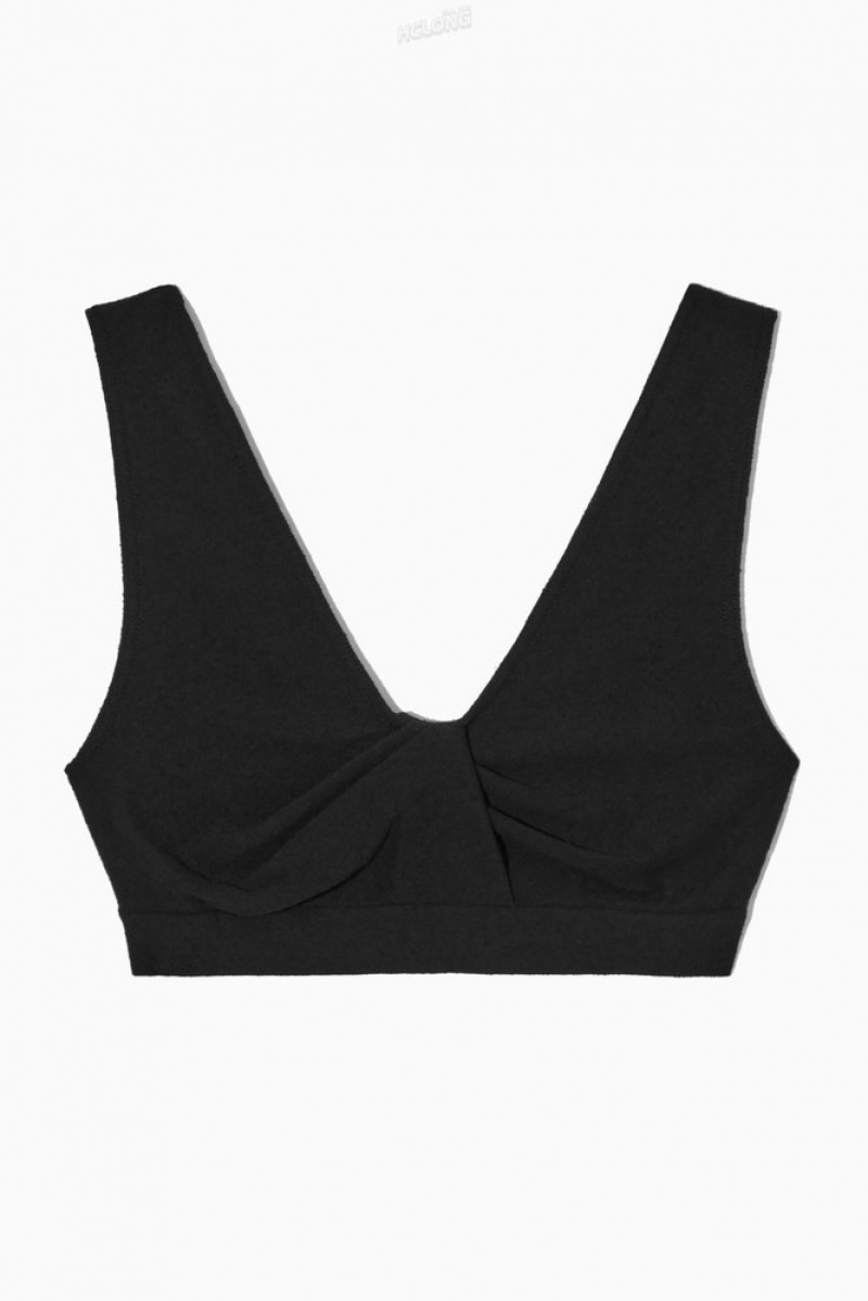 COS Bouclé Bra Top Women's Underwear Black | CP83-F7TV