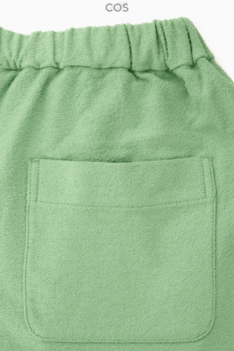 COS Bouclé Shorts Women's Shorts Light Green | XR84-E4HL