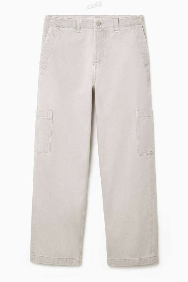 COS Carpenter Jeans - Straight Men's Trousers Dusty Grey | JR79-D7LL