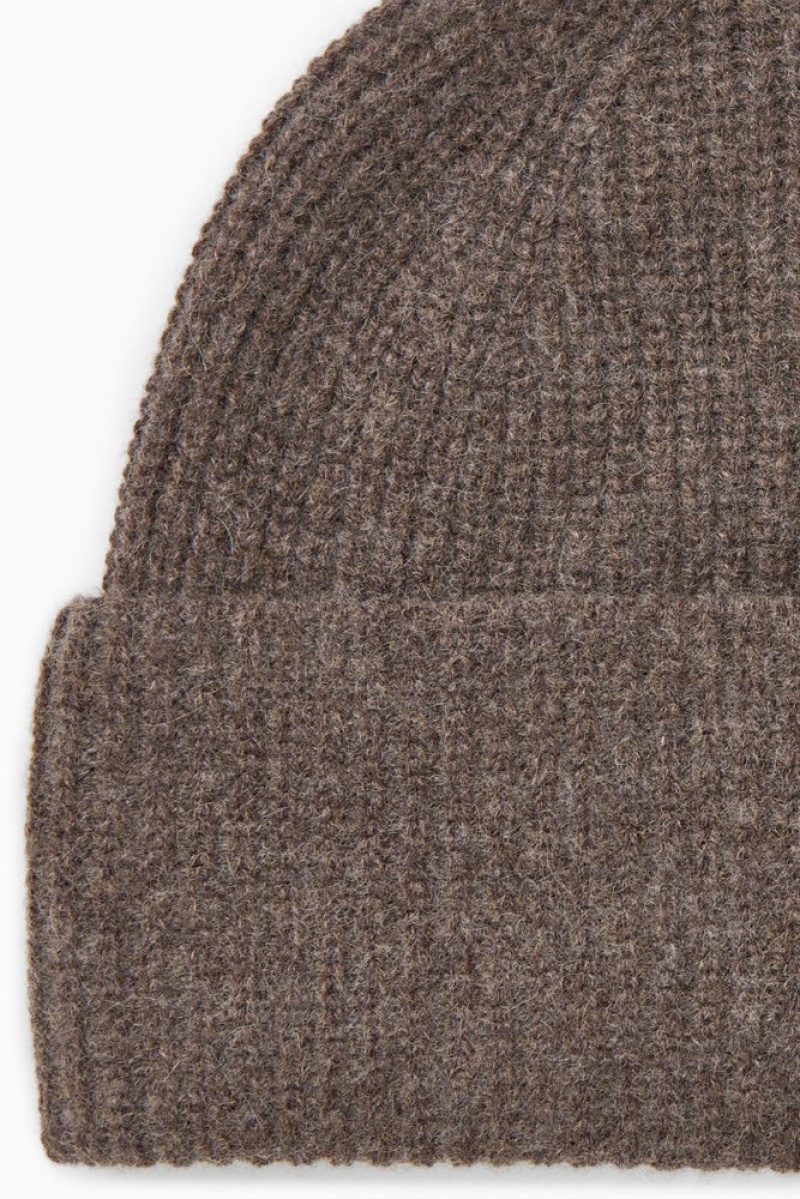 COS Cashmere-Blend Beanie Women's Hats Black | QZ84-T9EE