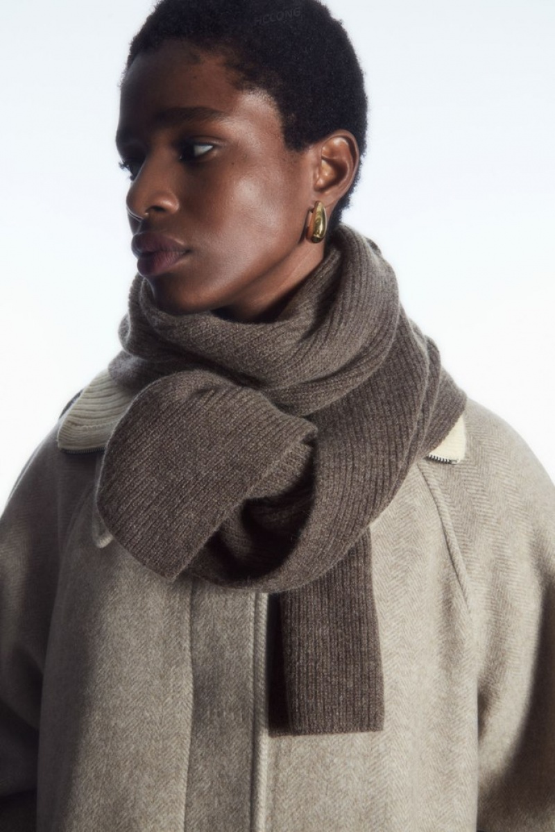 COS Cashmere-Blend Scarf Women's Scarves Black | FT46-A4OD