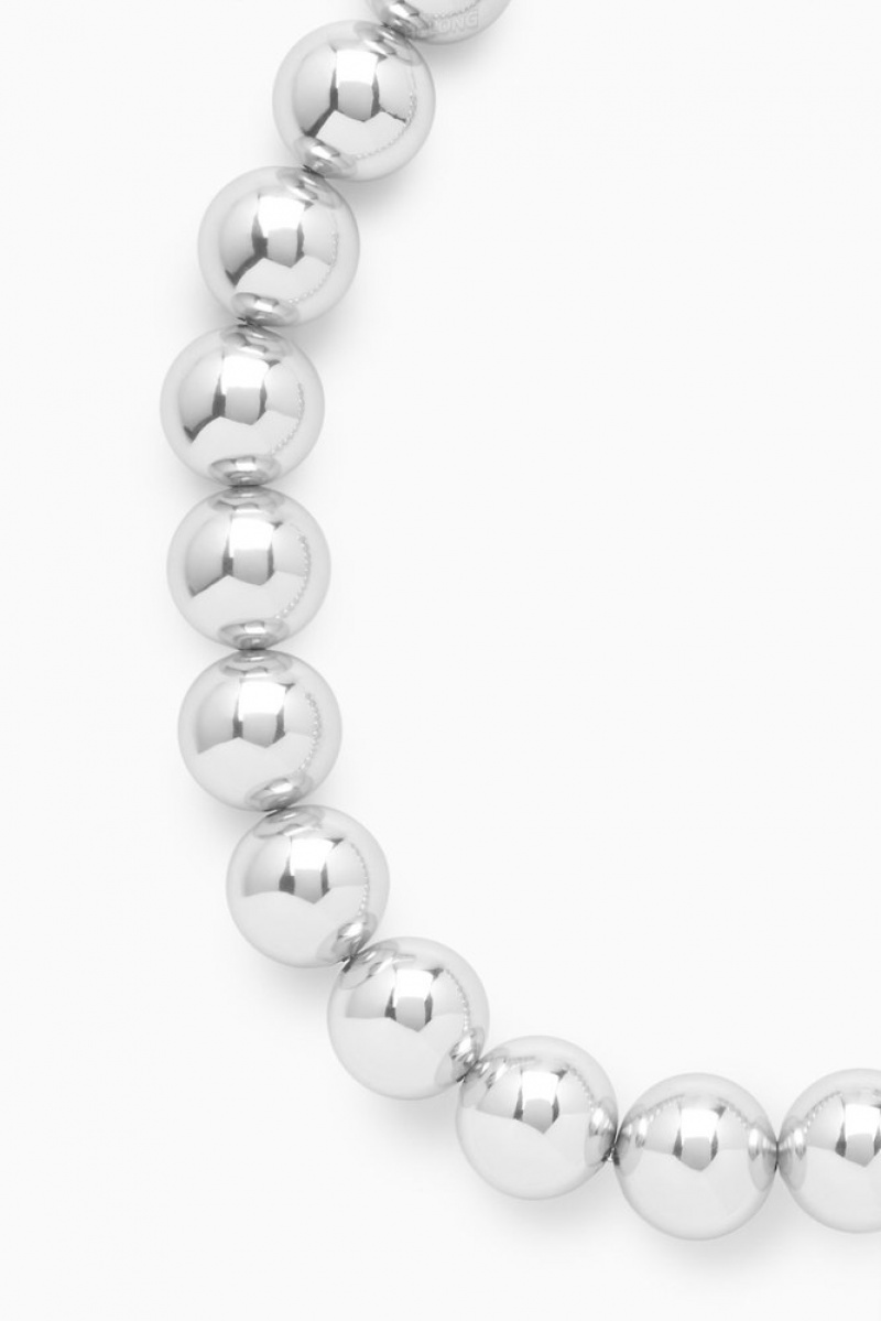 COS Chunky Beaded Necklace Women's Jewelry & Jewellery Gold | WY53-R1FI