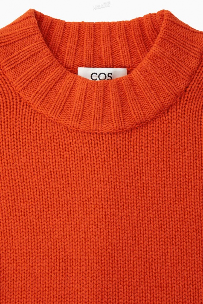 COS Chunky Pure Cashmere Crew-Neck Jumper Women's Knitwear & Cardigans Cream | FF95-T4JO