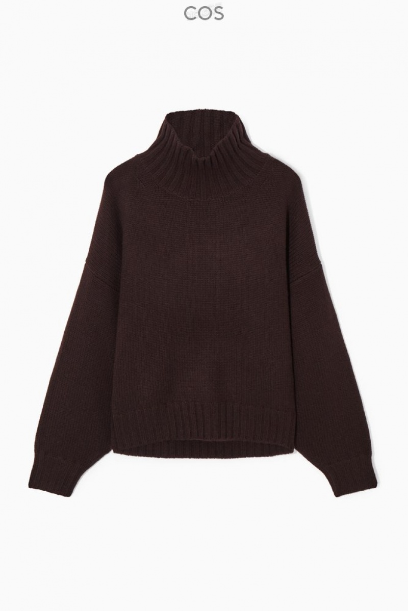 COS Chunky Pure Cashmere Turtleneck Sweater Women's Sweaters & Cardigans Black | VJ44-O6TS