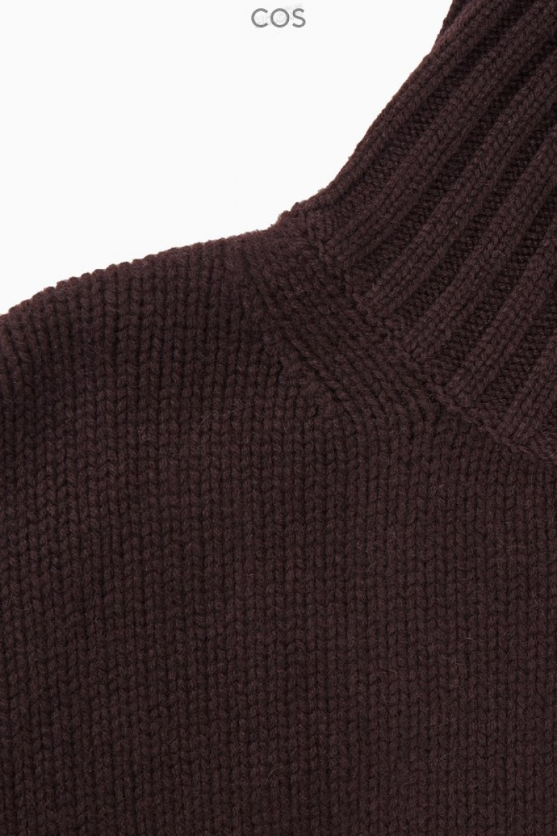 COS Chunky Pure Cashmere Turtleneck Sweater Women's Sweaters & Cardigans Black | VJ44-O6TS