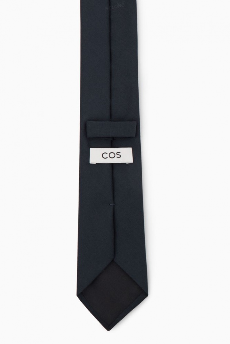 COS Classic Tie Men's Ties Navy | JH20-D9VQ