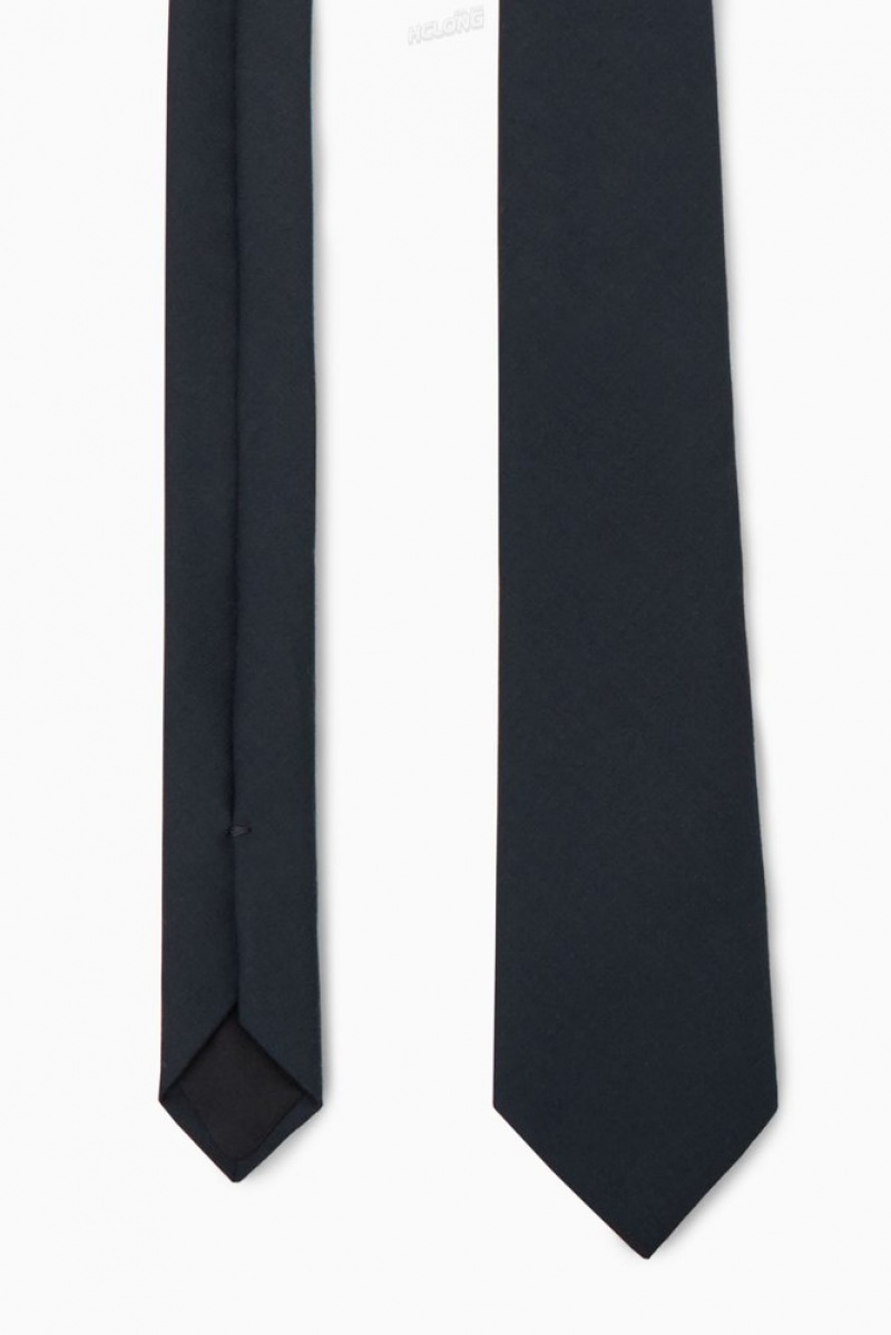 COS Classic Tie Men's Ties Navy | JH20-D9VQ