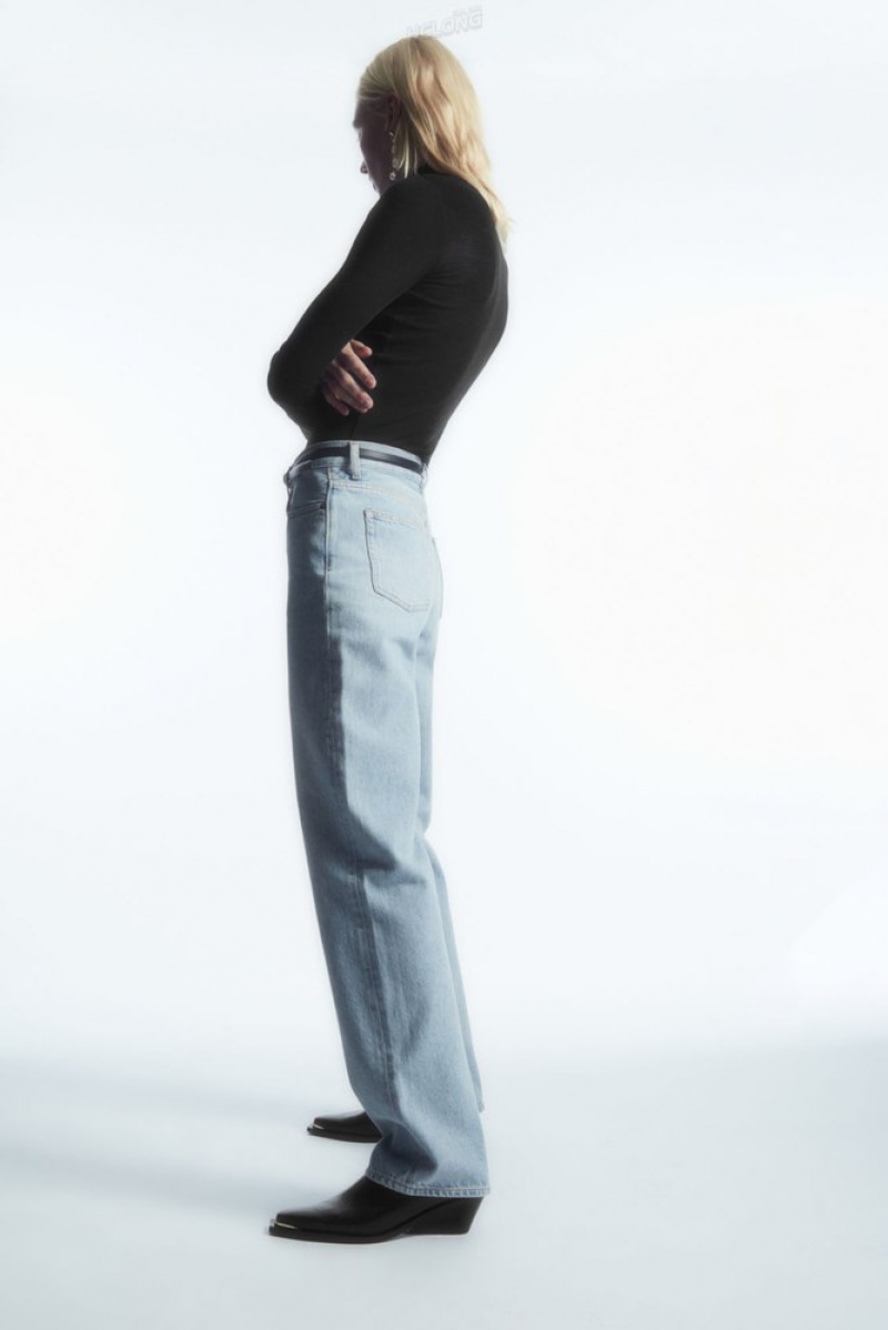 COS Column Jeans - Straight Women's Trousers White | DW81-B4XB