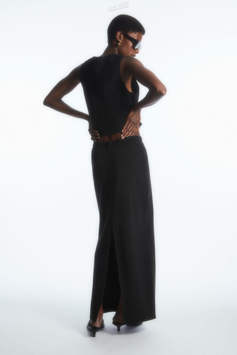 COS Column Maxi Skirt Women's Skirts Black | HJ68-S3JW