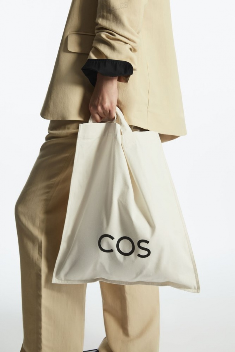 COS Cos Canvas Tote Bag Women's Bags White | EX96-W9KJ