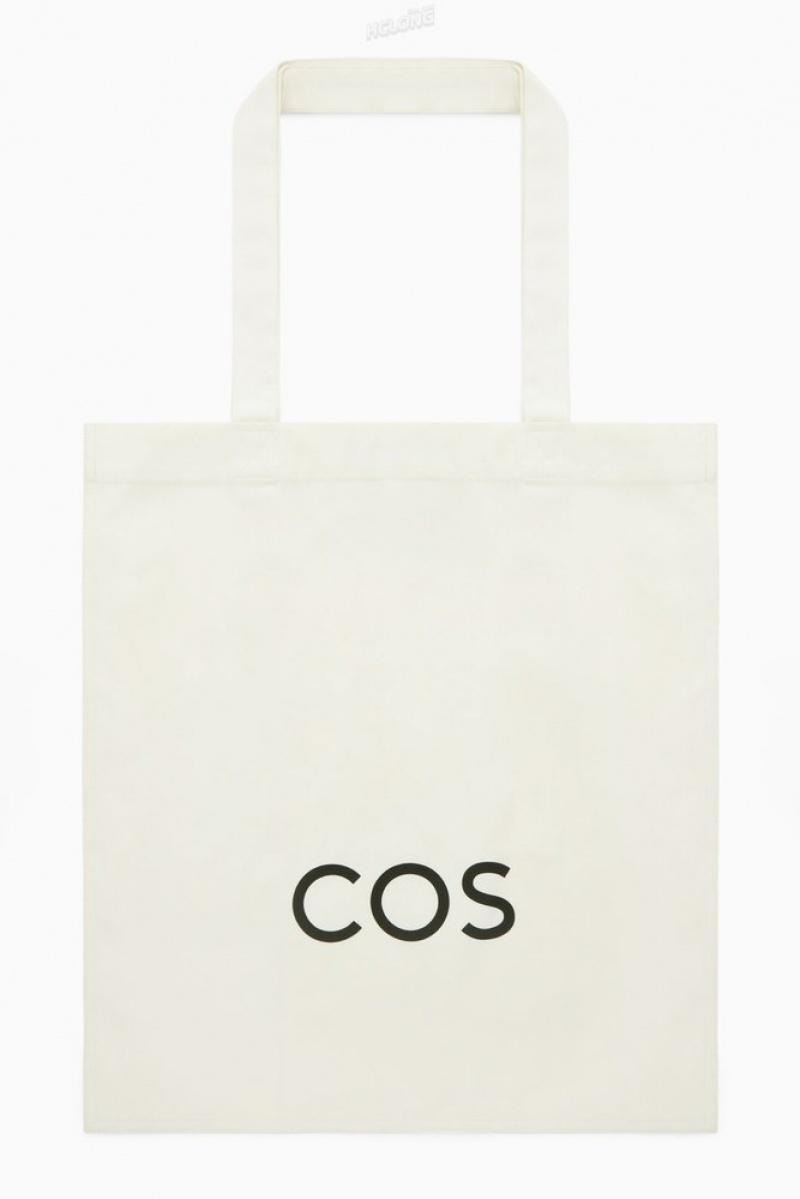 COS Cos Canvas Tote Bag Women's Bags White | EX96-W9KJ