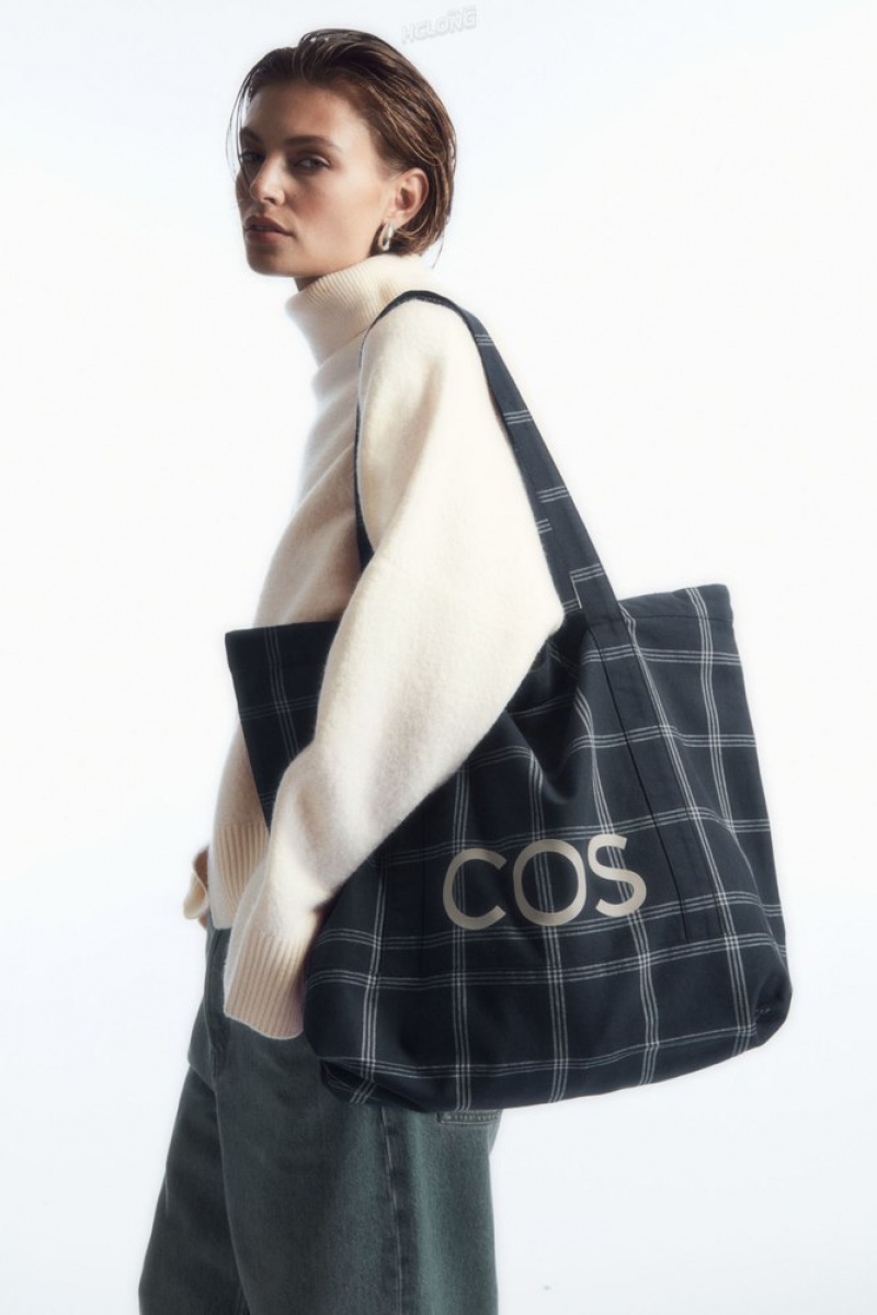 COS Cos Utility Tote - Canvas Men's Bags & Wallets Dark Grey | GI60-C3RN