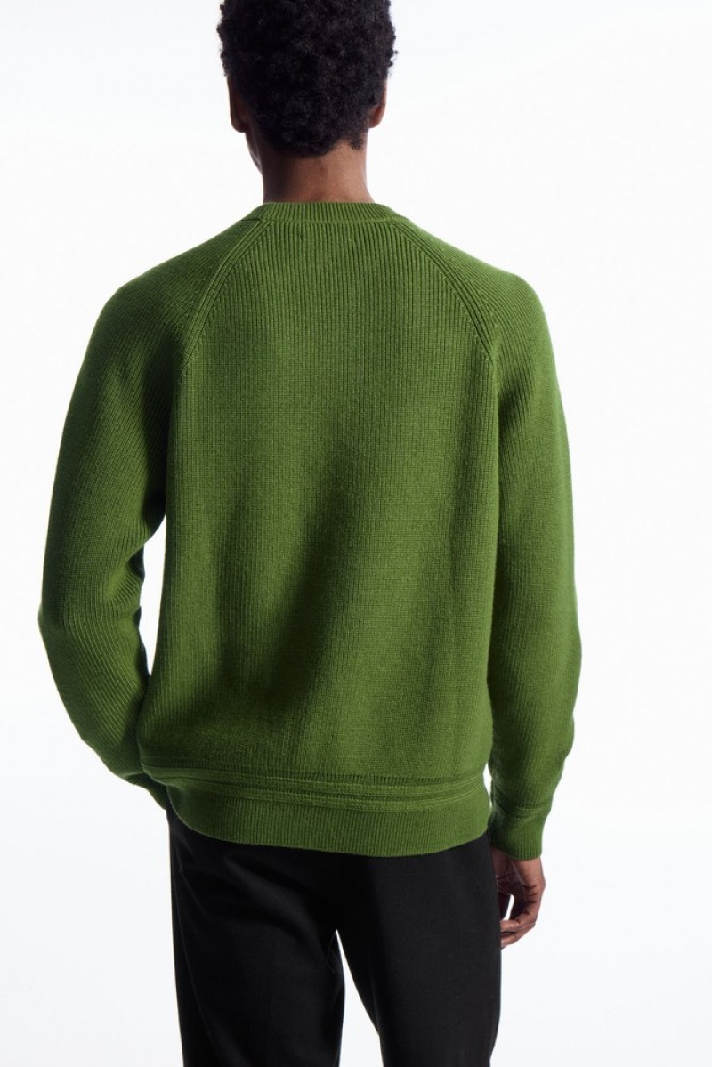 COS Crew-Neck Wool Jumper Men's Knitwear Black | GP13-M6MI