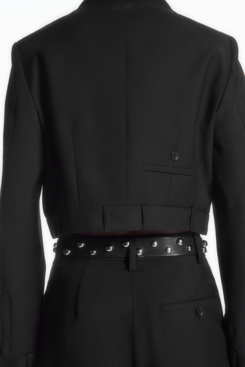 COS Deconstructed Tailored Jacket Women's Coats & Jackets Black | HW94-R7VD