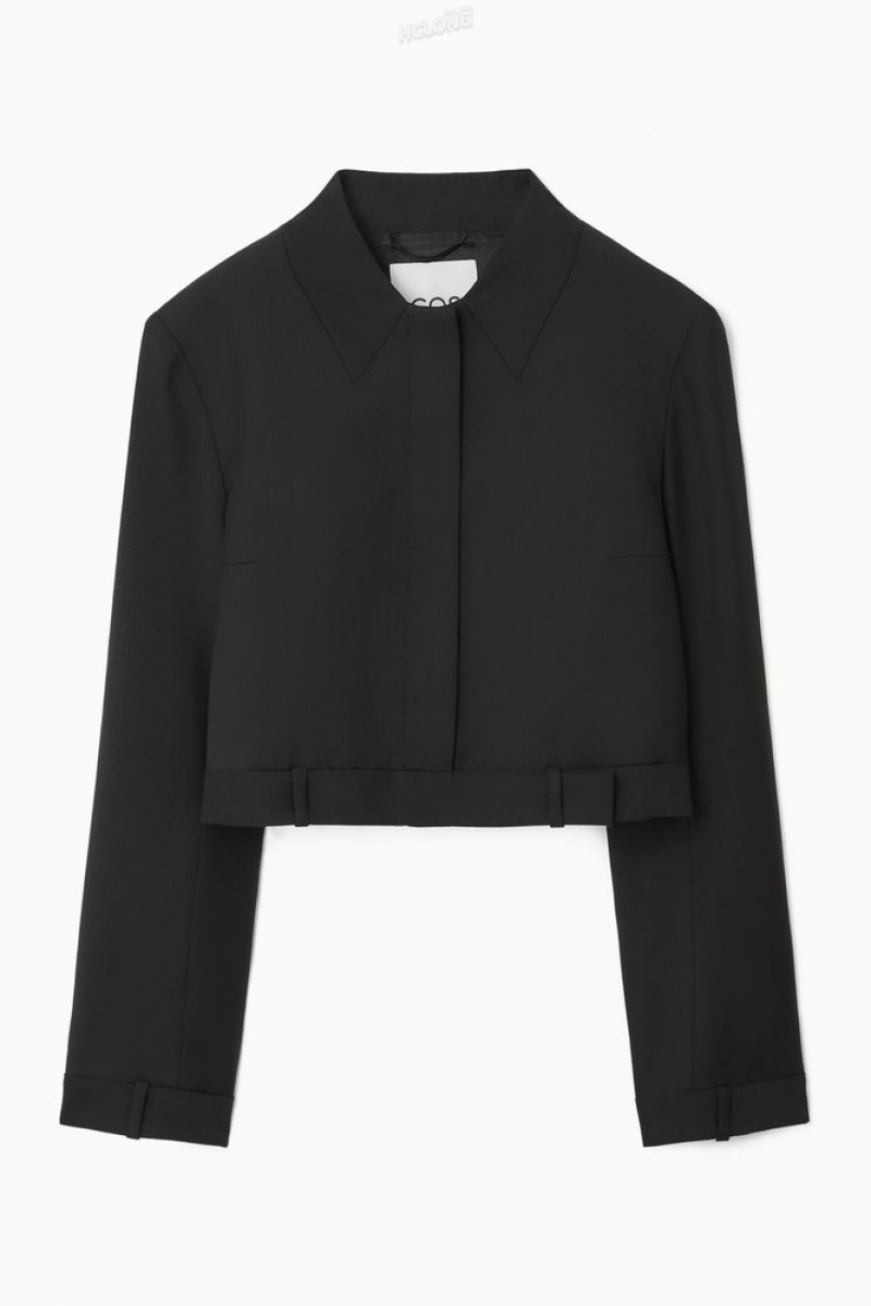 COS Deconstructed Tailored Jacket Women's Coats & Jackets Black | HW94-R7VD