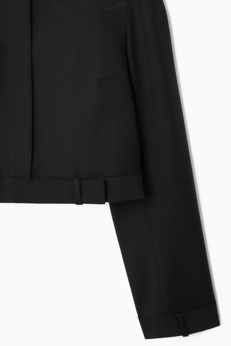 COS Deconstructed Tailored Jacket Women's Coats & Jackets Black | HW94-R7VD