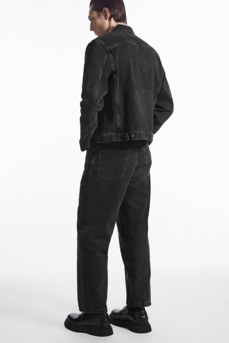 COS Dome Jeans - Straight/Ankle Length Men's Trousers Black | VR83-G7PO