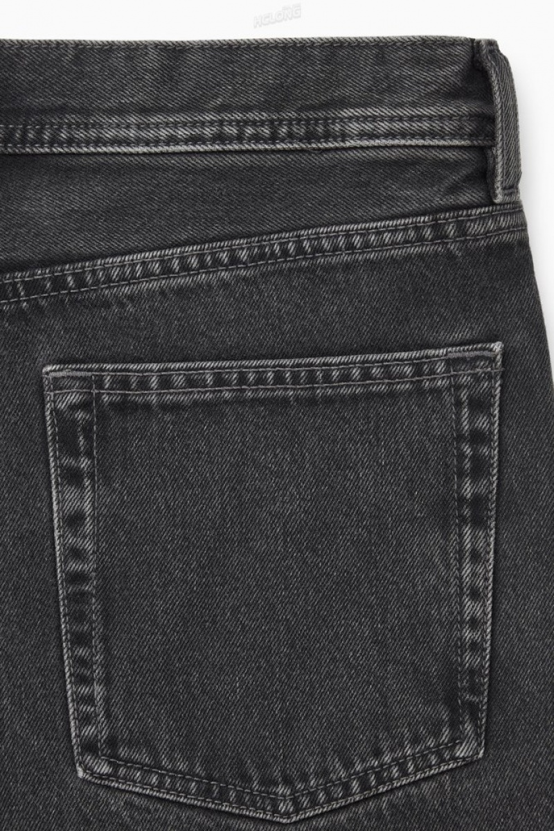 COS Dome Jeans - Straight/Ankle Length Men's Trousers Black | VR83-G7PO